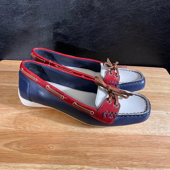 Chaps Red, White, And Blue Loafers Size 8.5B - Picture 1 of 9